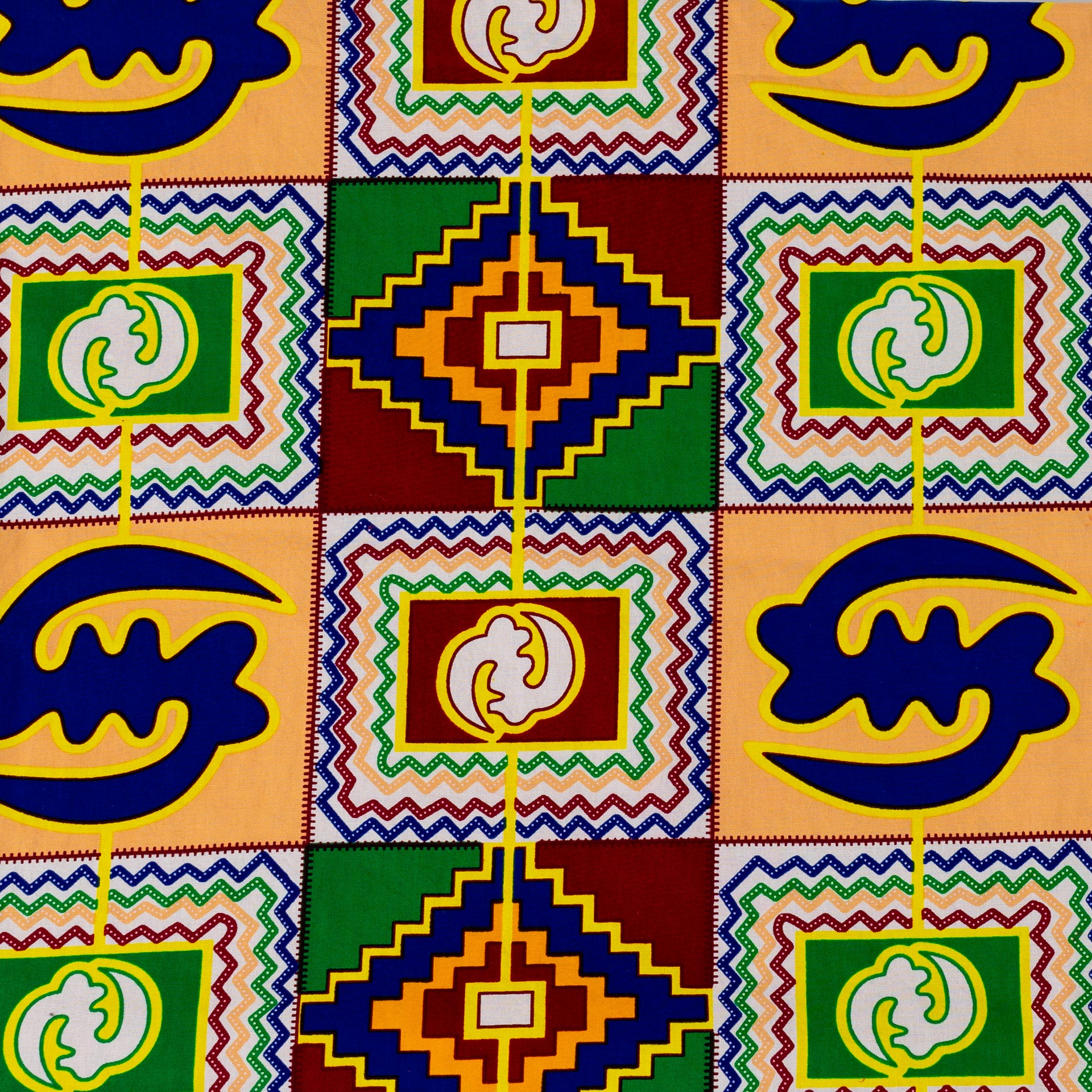 afrikai mintás színes egyenes sál adinkra