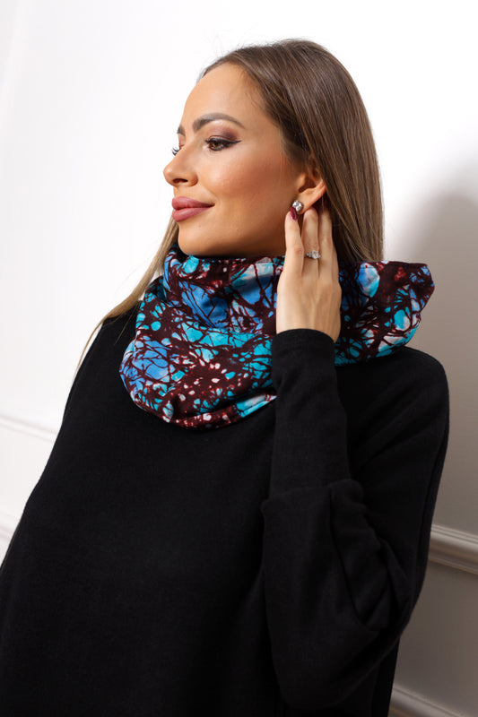 afrikai mintás színes csősál viselés batik