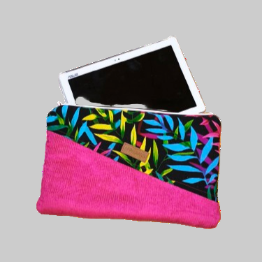 akáclevél mintás afrikai textil tablet tok tartó kézzel készült egyedi