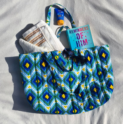 geometrikus mintás színes afrikai textil strandtáska